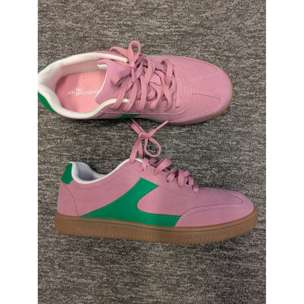 No Boundaries Womens Pink Green Colorblock Sneakers Size 6